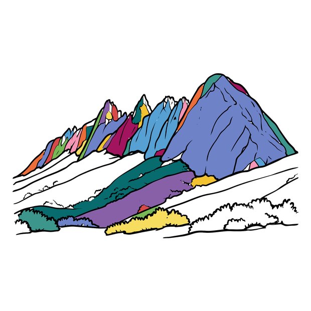 Boney Mountain, colored in