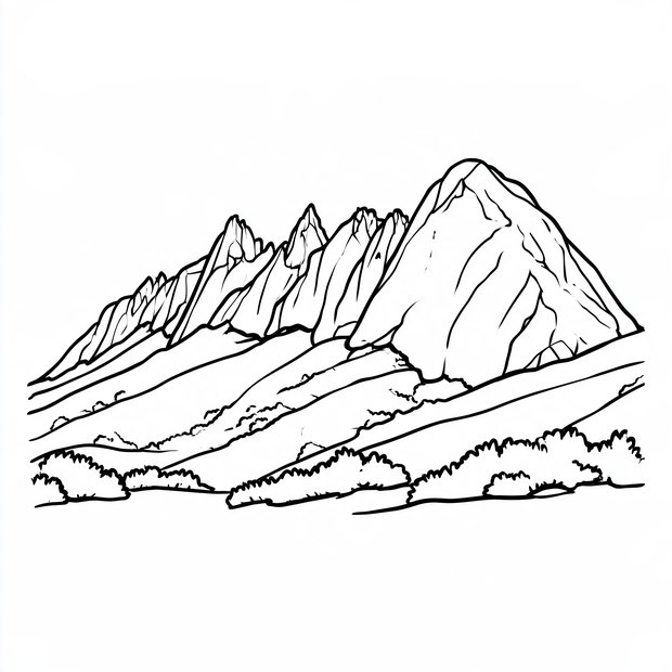 Boney Mountain, before coloring