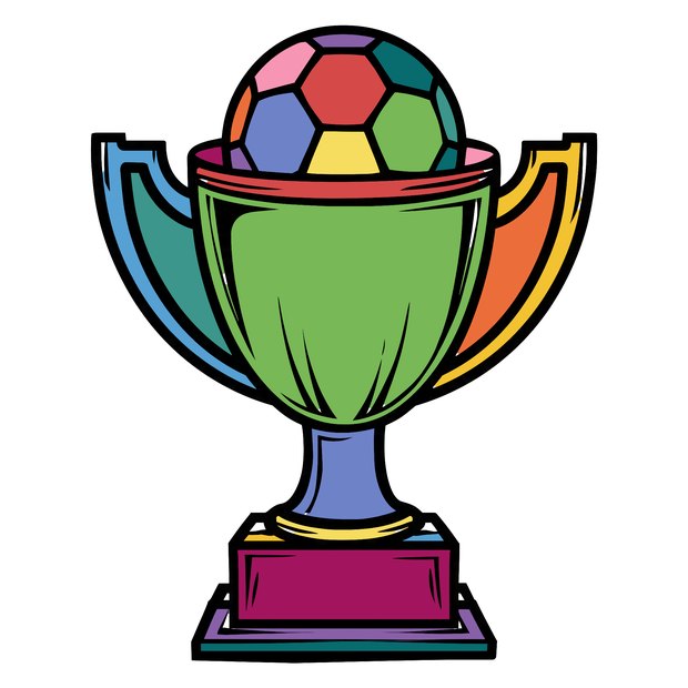 The trophy, colored in