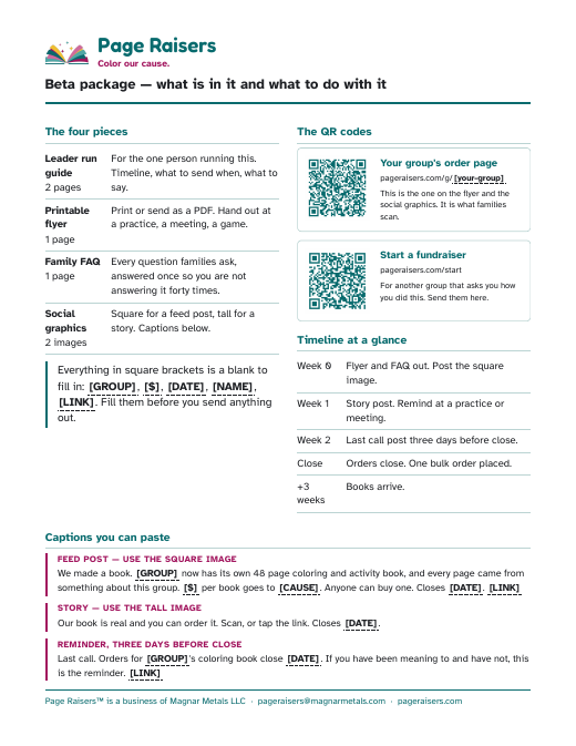 First page of the package index
